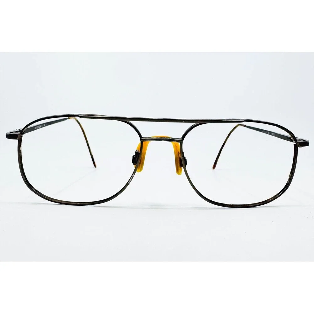 Stetson Eyeglass Frames Mens Brown Aviator XL-4 Zyloware 194 56-18-145